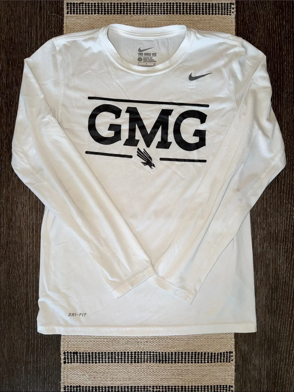 Nike White Long-Sleeve Dri-FIT GMG Logo Shirt